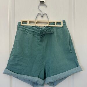 TNA Green Sweat Shorts with Drawstring Waistband